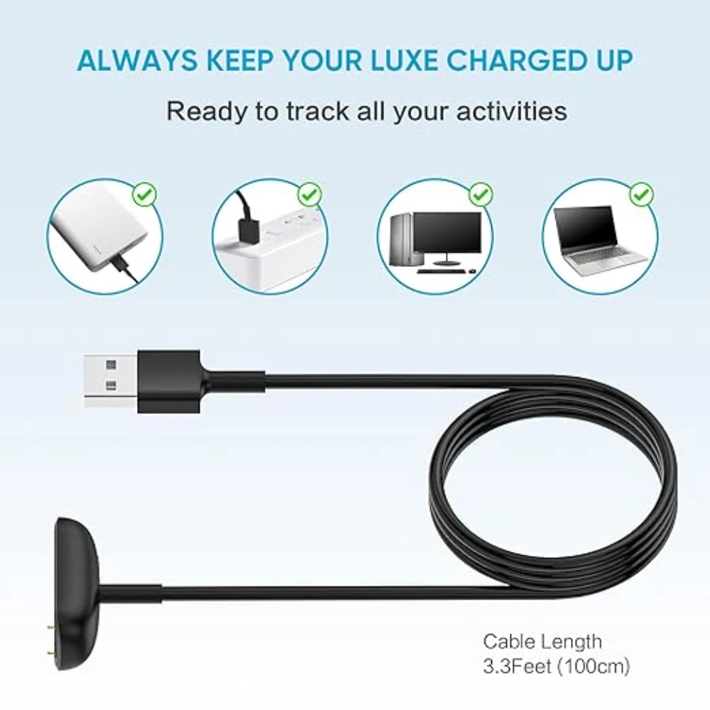 Charger for Fitbit Luxe/ Fitbit Charge 5 / Fitbit Charge 6 Smart Watch Charging Cable USB Cord Cable 3.3ft/1M