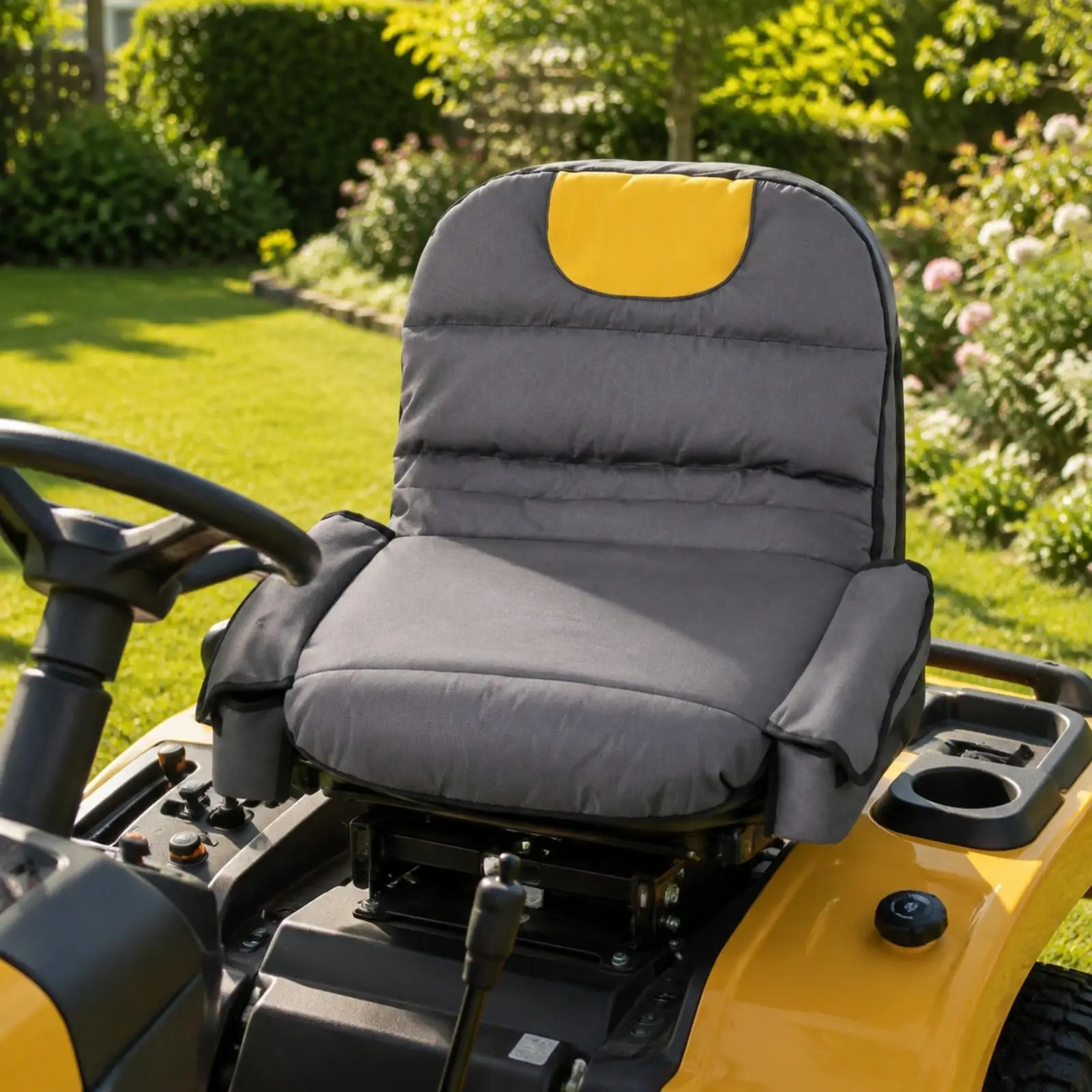 Universal Riding Mower for seat Cover Polyester Padded Tractor for seat Protector with Backrest for Yard Work