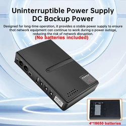 1018L 4*18650 Uninterruptible Power Supply Case  5V 9V 12V UPS Router Optical Cat Backup Power Supply No Batteries Included