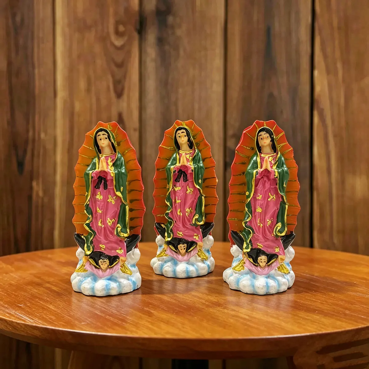 1Pcs Our Lady of Guadalupe Statue Resin Catholic Virgin Mary Figurine Religious Home Altar Decor