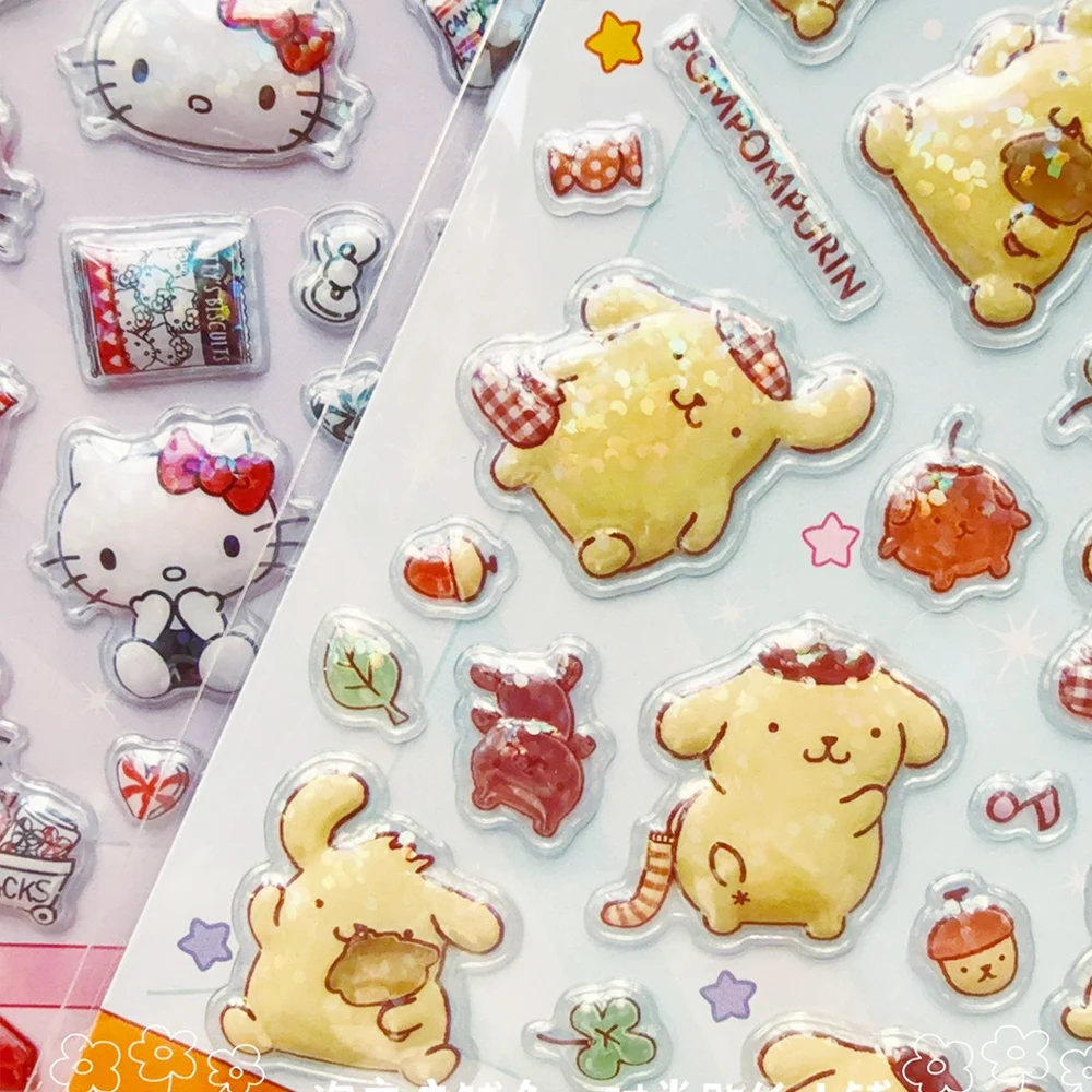 정품 산리오 스티커 헬로 키티 멜로디 만화 데칼 장난감 문구 기타 전화 자전거 노트북 수하물 자동차 소녀 선물