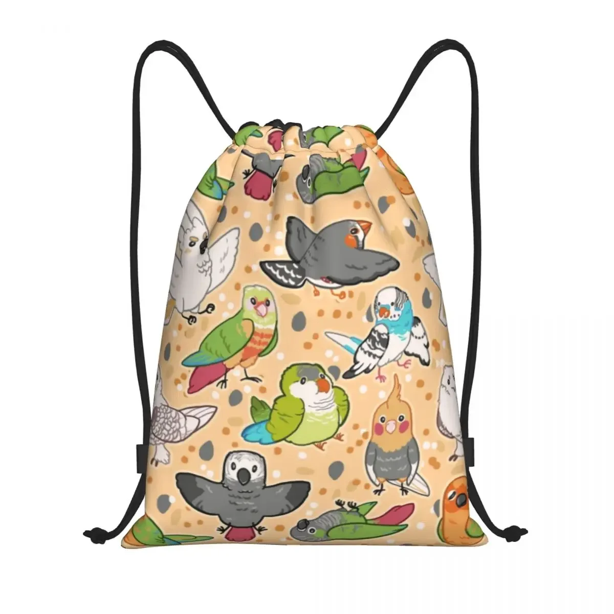 Mochila de cordão personalizada para homens e mulheres, sackpack esportivo, sacos leves, calopsita, budgie, papagaio, ginásio, treinamento, pet birds