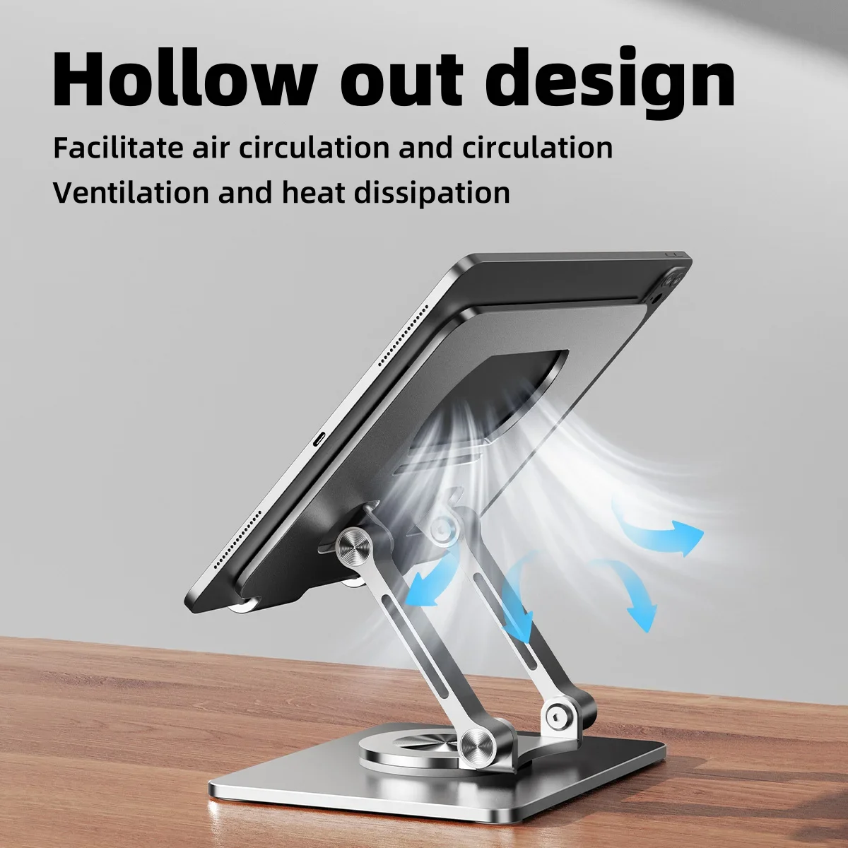 Подставка для планшета из алюминиевого сплава, портативная вращающаяся на 360° подставка для планшета, регулируемая по высоте для iPad