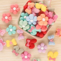 Kovict 10pcs Baby Silicone Beads For Jewelry Making New Bow Tie BowKnot Flower Rabbit DIY Pacifier Chain Jewelry Accessories