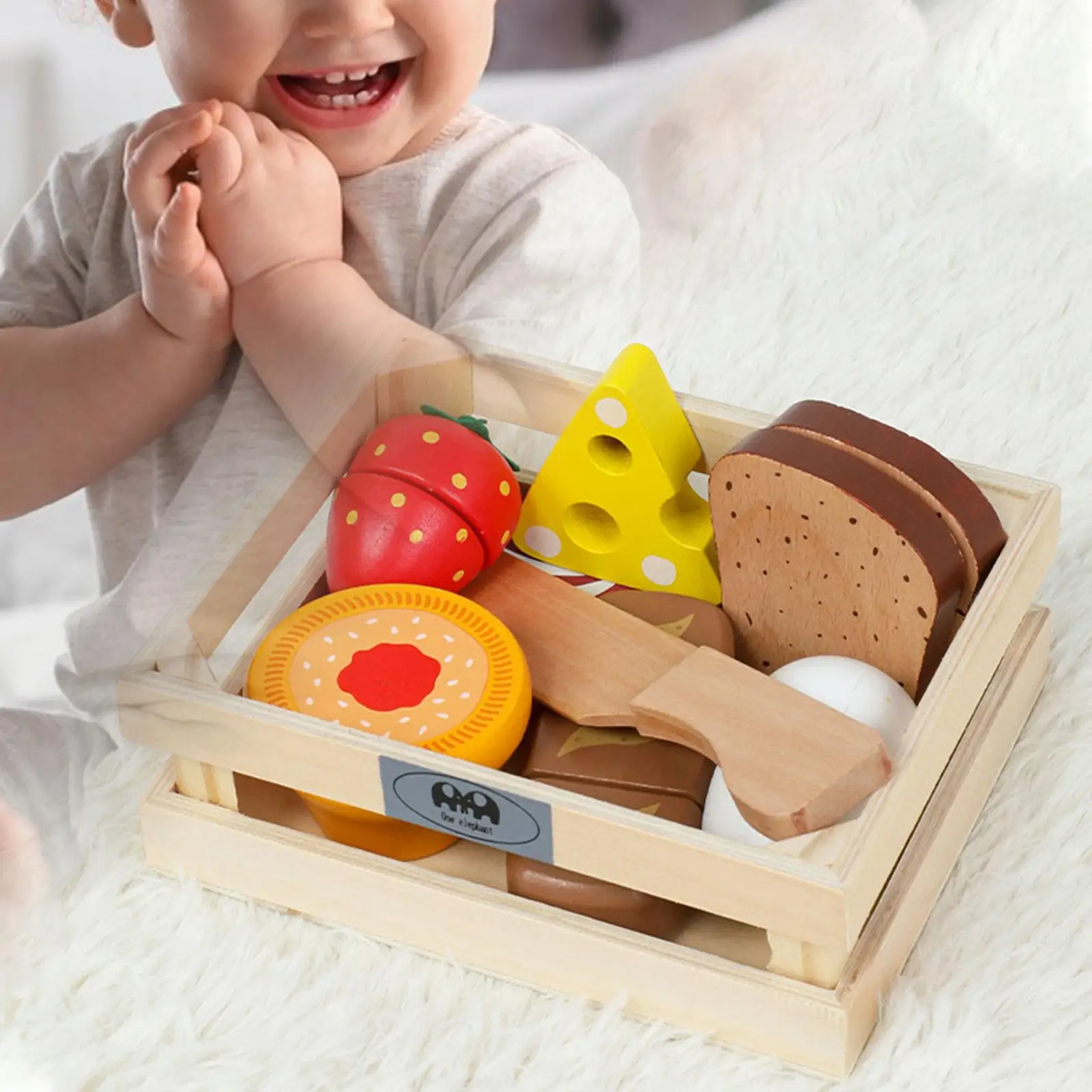 Simulation Kitchen Pretend Toy, Wooden Play Food Sets, Montessori Educational Toys