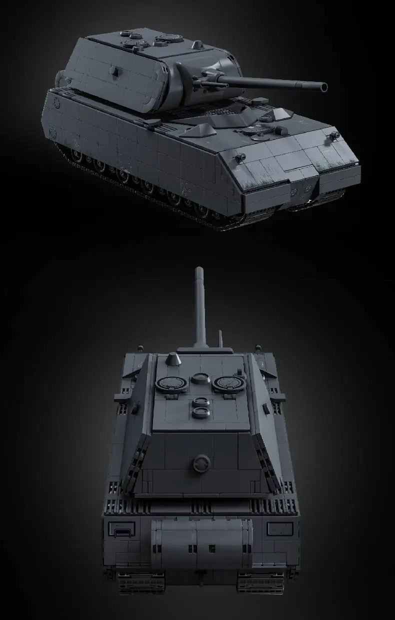 1:28 بانزر الثامن ماوس دبابات المعركة كتل نموذج WW2 كتل مجموعات ألعاب البناء للبنين الكبار الاطفال الهدايا مجموعات الطوب الفني #5