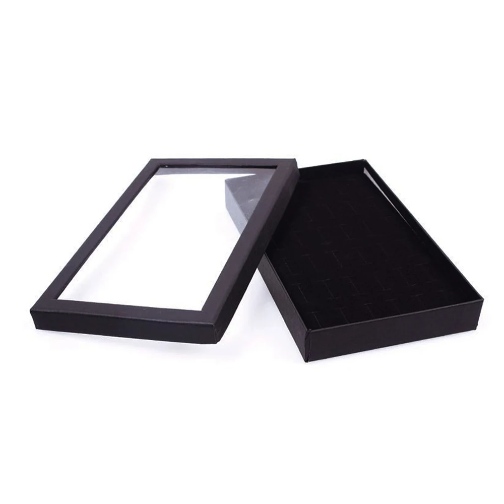 

Black Velvet Jewelry Ring Display Organizer Case Tray Holder Earring Storage Box Jewellery Packaging Boxes Jewelry Packaging