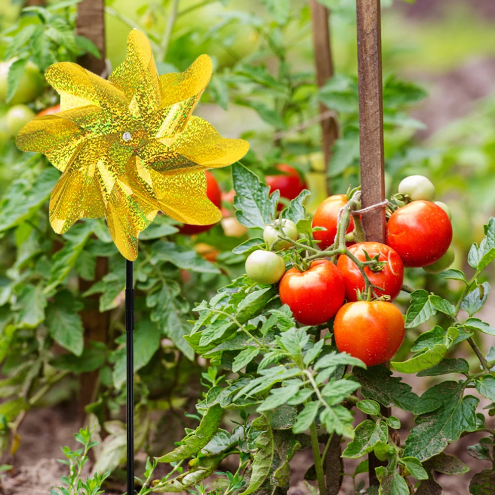 

2/10 шт. Ветряные мельницы-отпугиватели птиц, практичные, 8 лопастей, креативное устройство для отпугивания птиц, украшение для сада, газона, двора