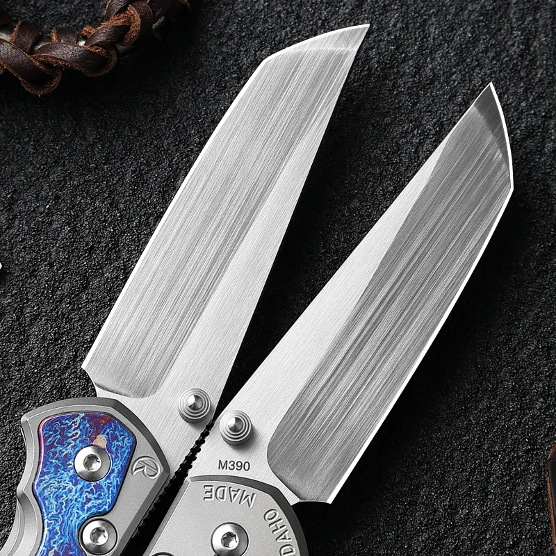 سكين جيب قابل للطي من الفولاذ M390 عالي الجودة، سكين جيب EDC للرجال، تيتانيوم، صيد المشي لمسافات طويلة في الهواء الطلق، سكين تخييم