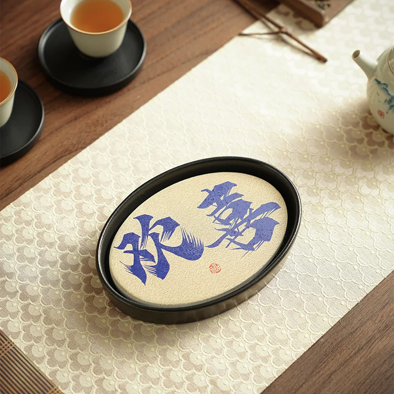 

Ceramic Water-Absorbing Tea Tray Tea Table Dry Brewing Tray Teapot Holder Small Model Tea Tray Kung Fu Tea Set Tea Coaster Cup M