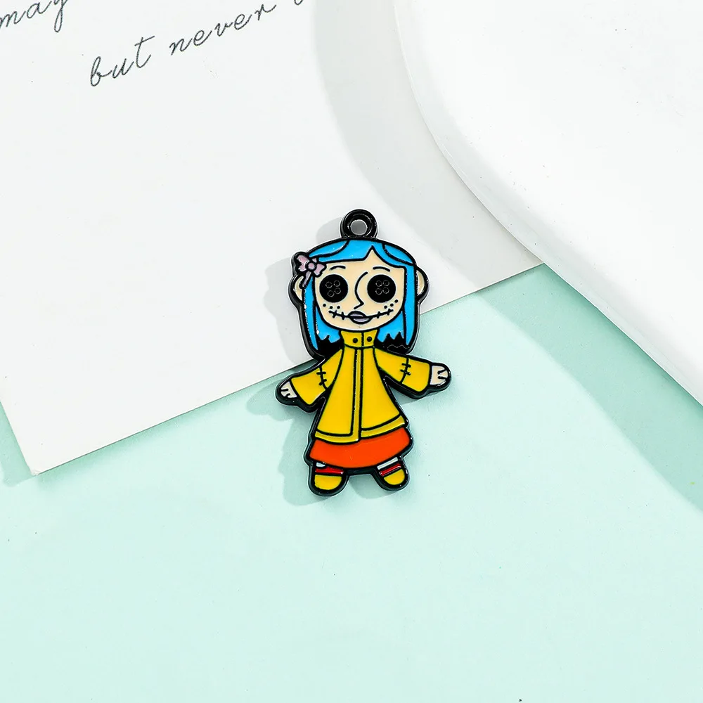 10pcs/lot Halloween Horror Film Cartoon Enamel Charms for DIY Women Earrings Necklace Jewelry Bracelet Making Pendant Accessory