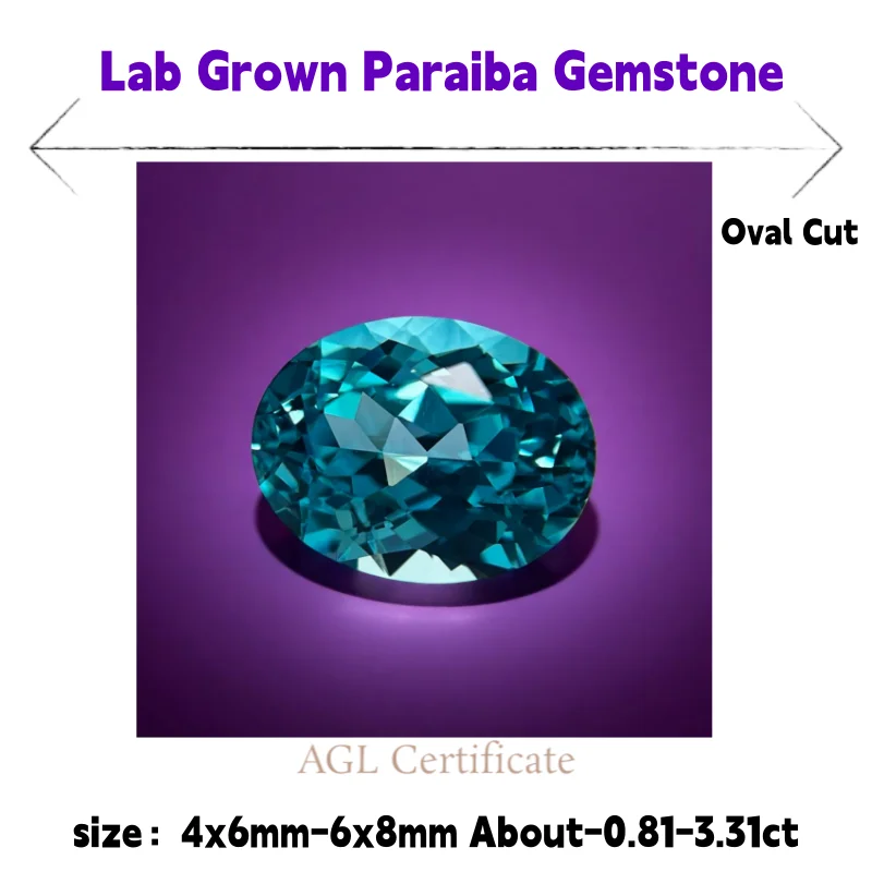 

M-Lab Grown Paraiba Gemstone Oval Cut Lab Created Sapphire Precious Stone Top Quality with AGL Certificate Daily Matching