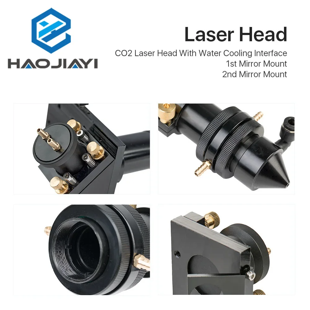 CO2 Laser Head Set with Water Cooling Interface Mirror Dia. 30 / Lens Dia. 25 FL 63.5&101.6 Integrative Mount Holder