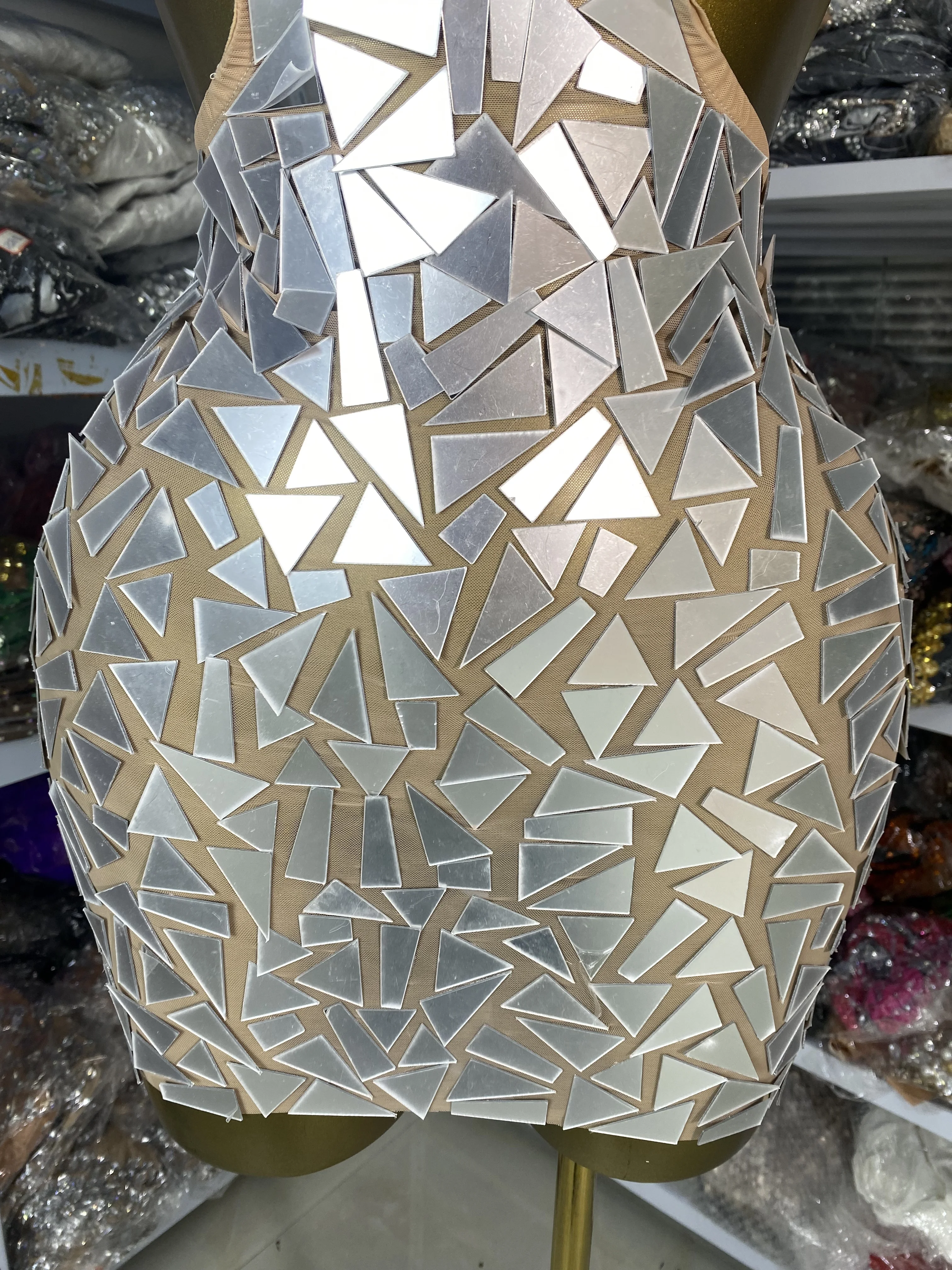 여성 섹시 Y2K 이브닝 파티 드레스 원숄더 컷아웃 백리스 미러 스파클리 특별한 날 드레스 나이트바 DJ 고고 의상