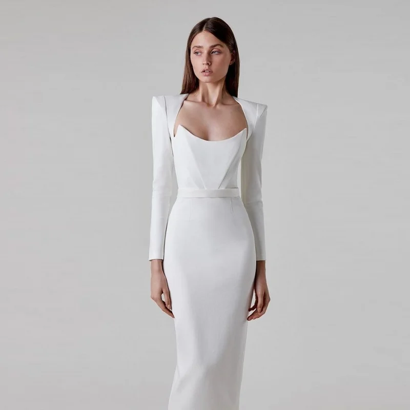 Europejska i amerykańska moda damska jesień-zima, elegancka sukienka bodycon, sweter, długa sukienka zimowa damska.