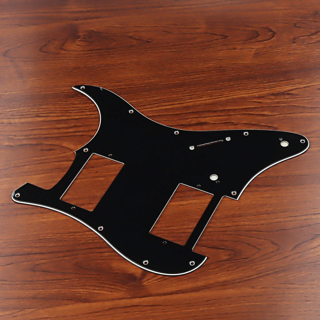 ST Electric Guitar Parts  Black  3Ply 11 Holes HH Guitar Pickguard Humbucker Scratch Plate