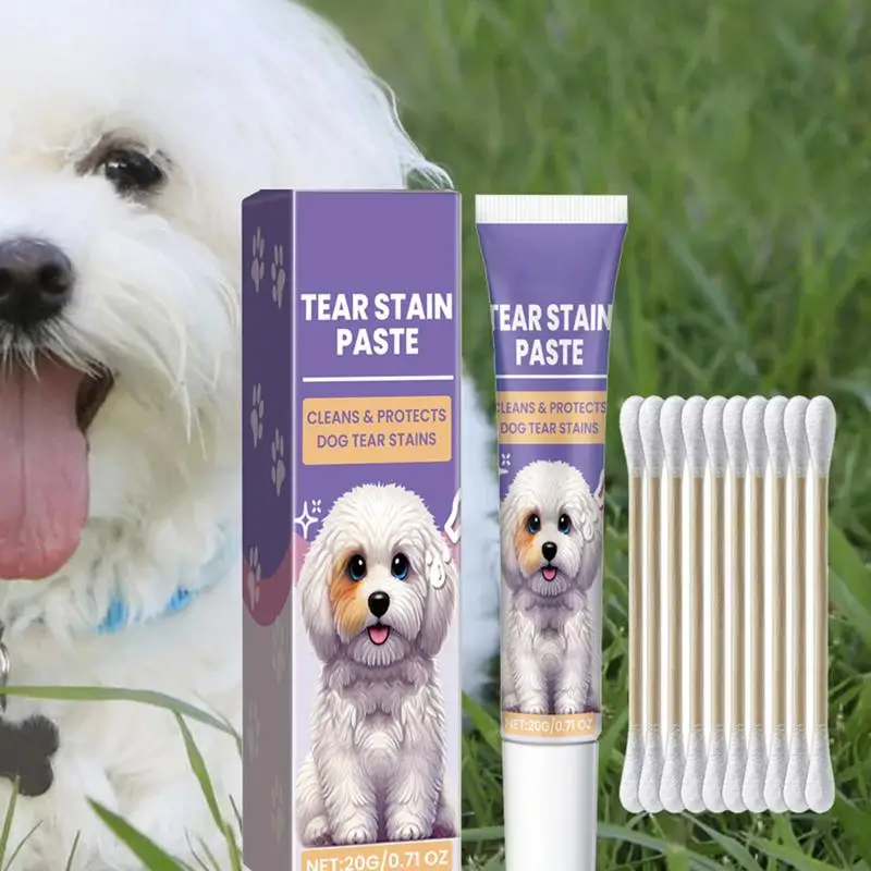 20g Pet Tear Stain Remover Cat And Dog Eye Cleaner Cream Pet Eye Stain Cleaner Ointment Natural Tear Stain Remover Paste