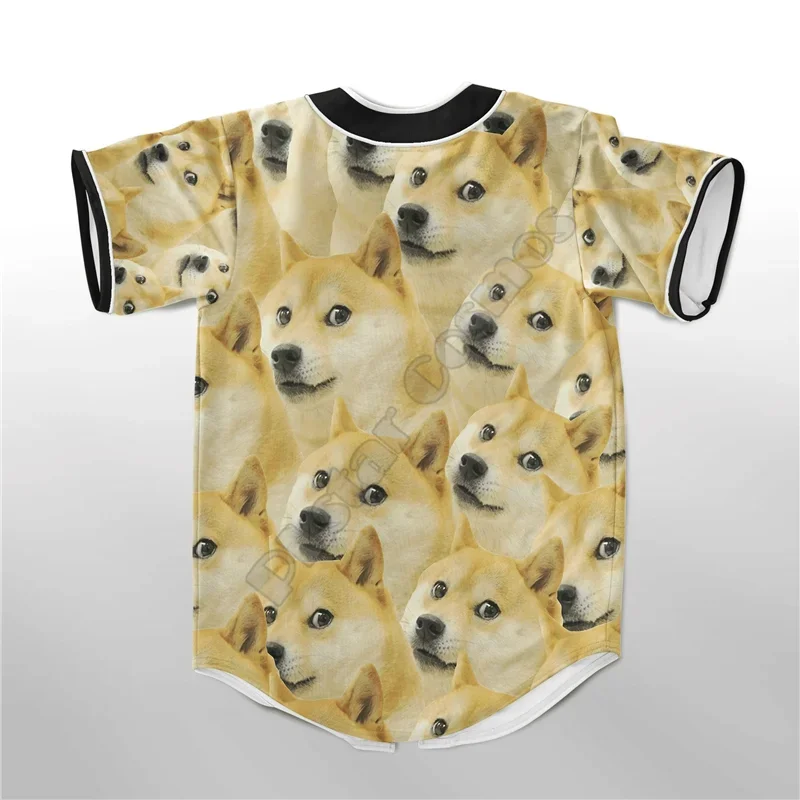 PLstar Cosmos Baseball Jersey Shirt 3d Printed Jersey Shirt A Lot Of Doges Baseball Shirt hip hop Tops Love dog Girl