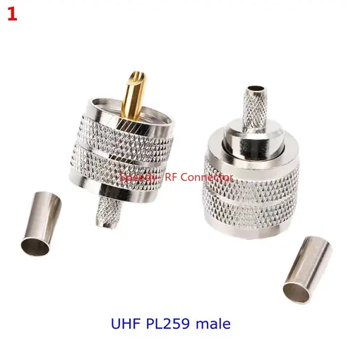 Imagen 2 del producto Conector de brida de 4 orificios a prueba de agua, engarce macho y hembra, UHF, PL259, SO239, para RG58, LMR195, RG142, RG400, RG223, cobre coaxial, 1-10 piezas