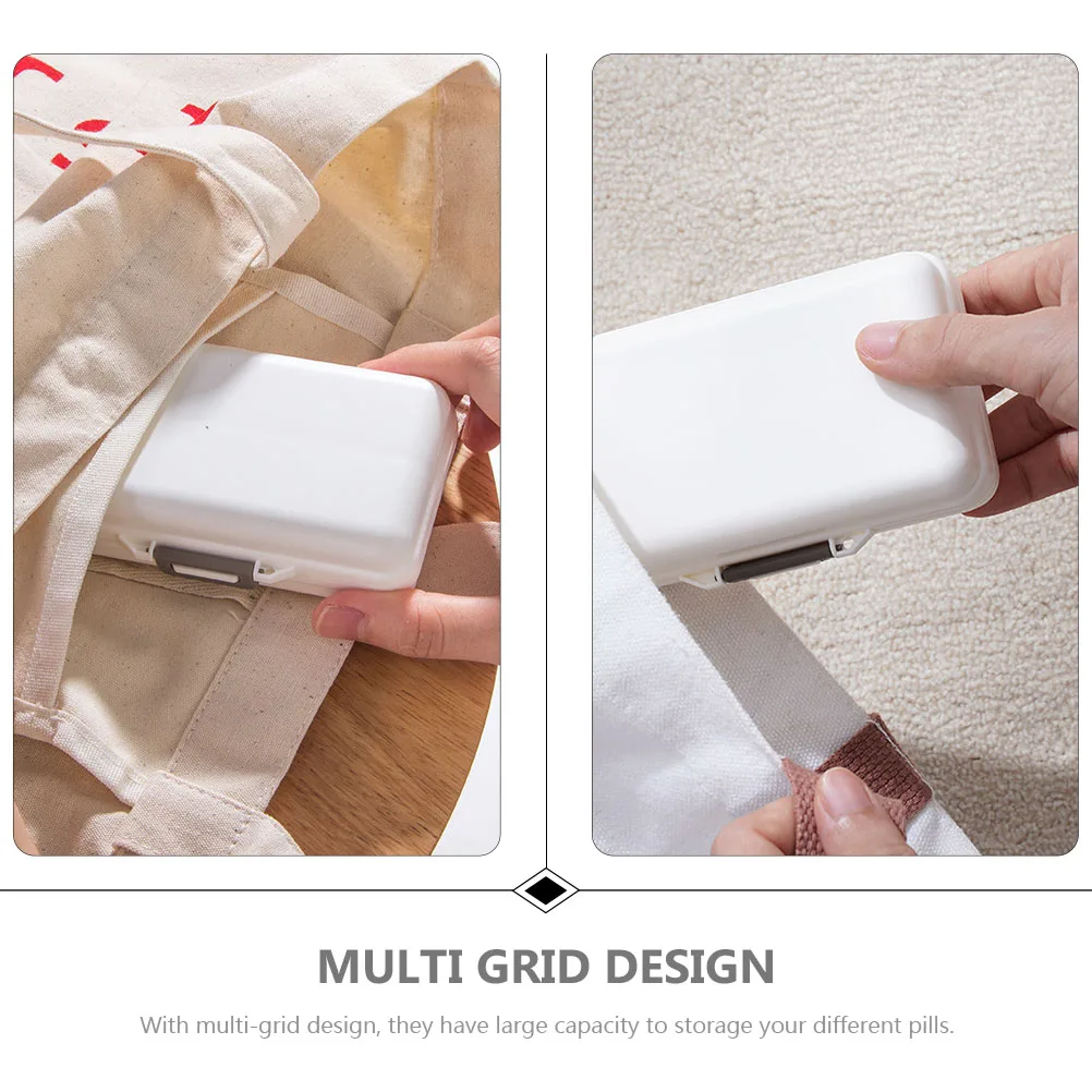 

2 Pcs Compartment Storage Box Separate Medicines Plastic Case Portable Pills Fresh Pp Outdoor Vitamin Containers