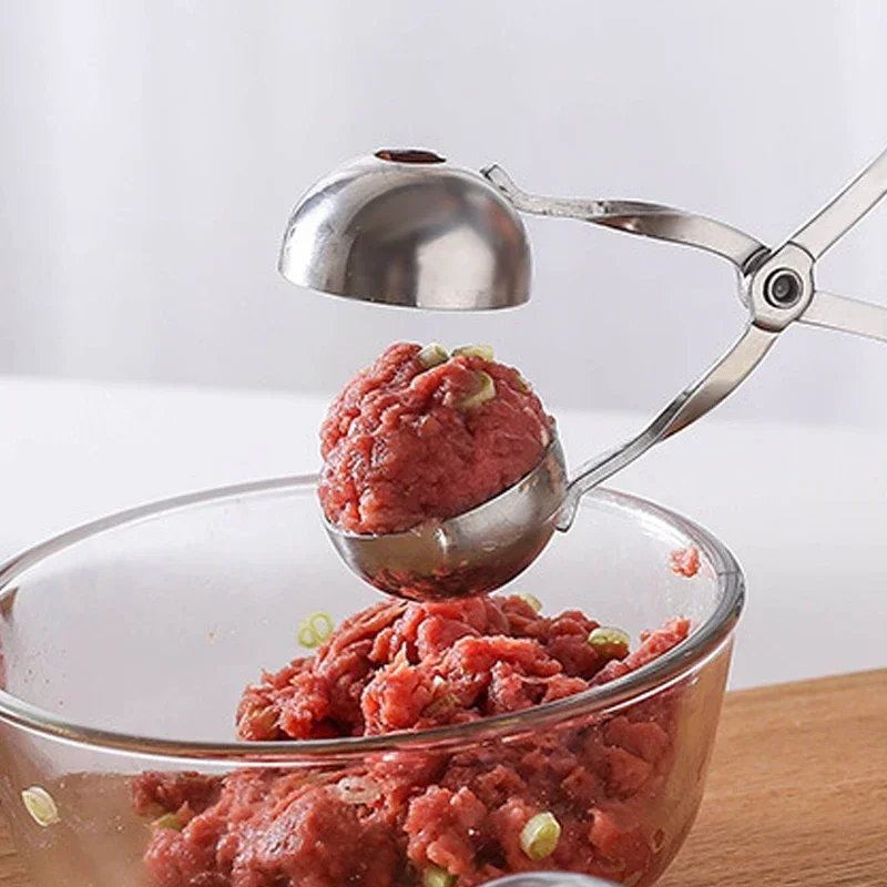 Stainless Steel Meatball Maker Fruit Rice and Vegetable Roll Mould Fried Meatball Rice-meat Dumplings Clamp Kitchen Tools