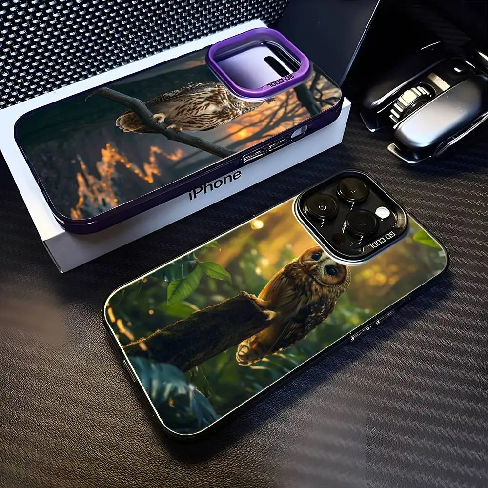 حافظة هاتف OWL FORST واقعية لهاتف iPhone 16,15,14,13,12,11,Mini,Pro,MAX غطاء مقاوم للصدمات باللون الأرجواني غير اللامع #1