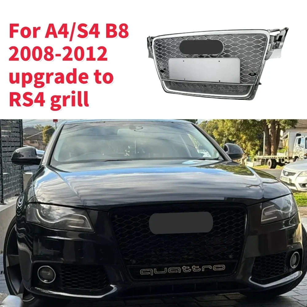 

For RS4 GrillRacing Grills Front Hood Grille Car Front Bumper Grill Center Grille for A4/S4 B8 2008-2012