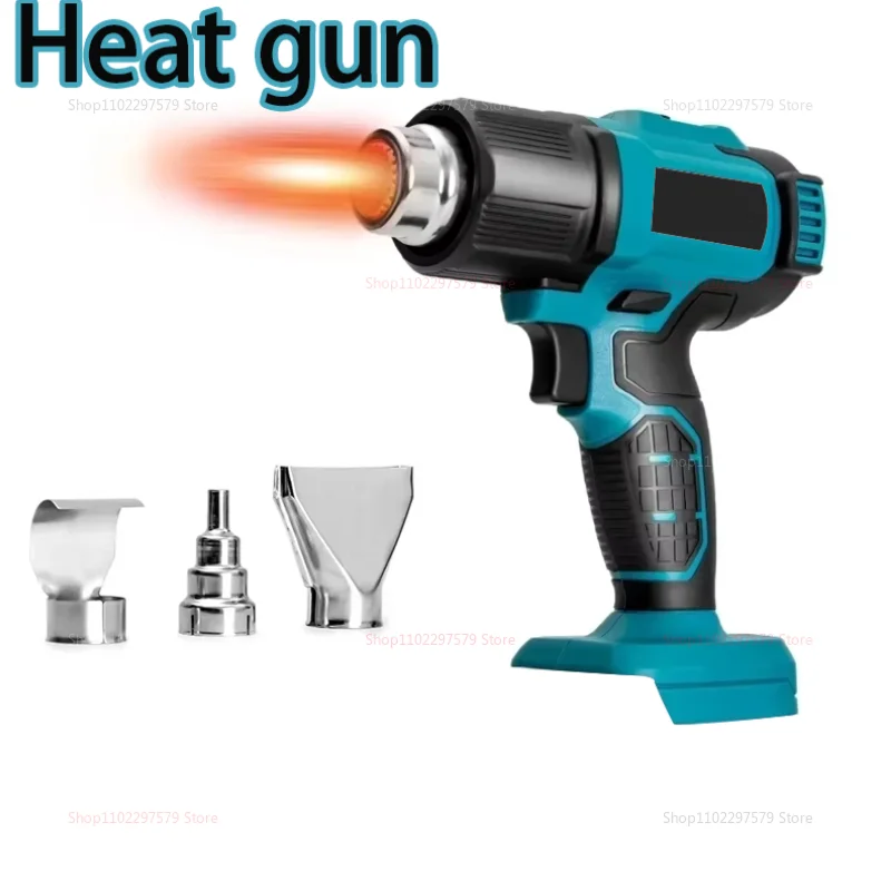 21V Rechargeable Cordless Hot Air Gun with Nozzles Electric Heat Gun for Makita Battery pin DIY Repair Craft and Crafting