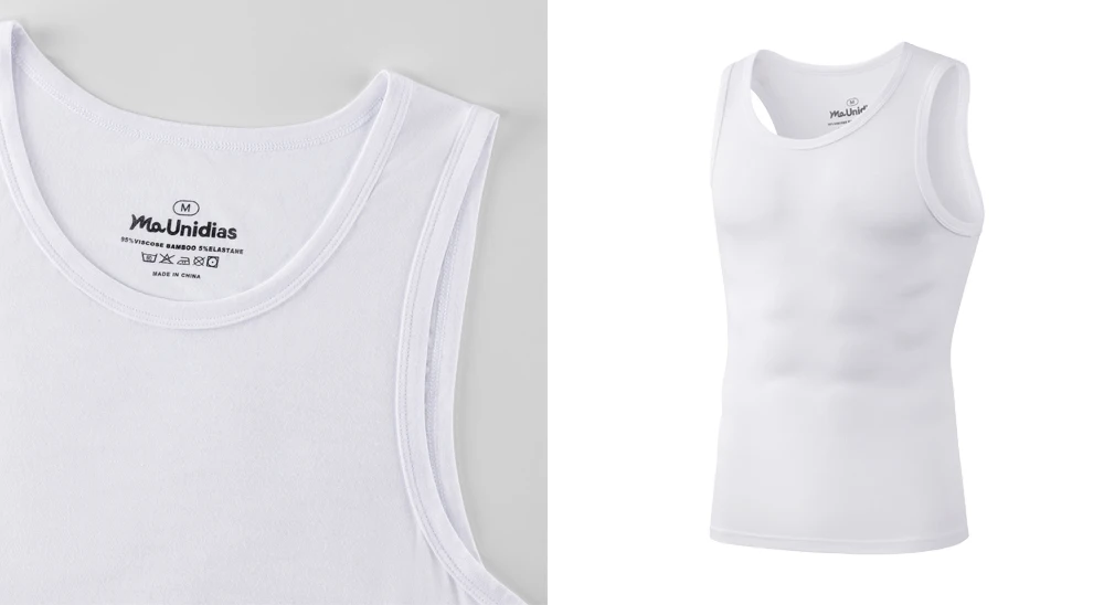 Paquete de 4 camisetas sin mangas para hombre, de color liso, camisetas de manga corta para hombre, camisetas de fibra de bambú, camisetas sin mangas para hombre, ideales para usar debajo de la ropa o como prenda exterior.