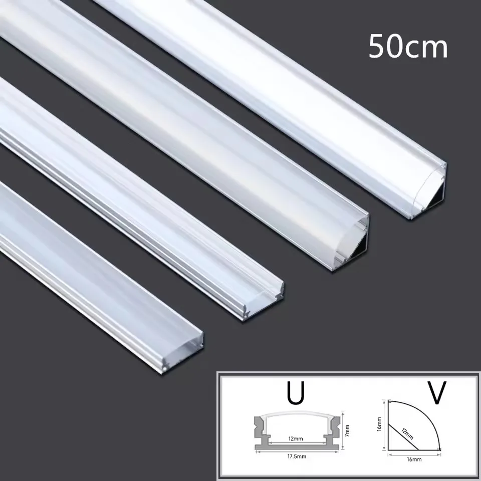 led Aluminum Profile Channel Holder for LED Strip Light Bar, Cabinet Lamp, Kitchen Closet, Aluminum Corner, 1-30Pcs per Lot