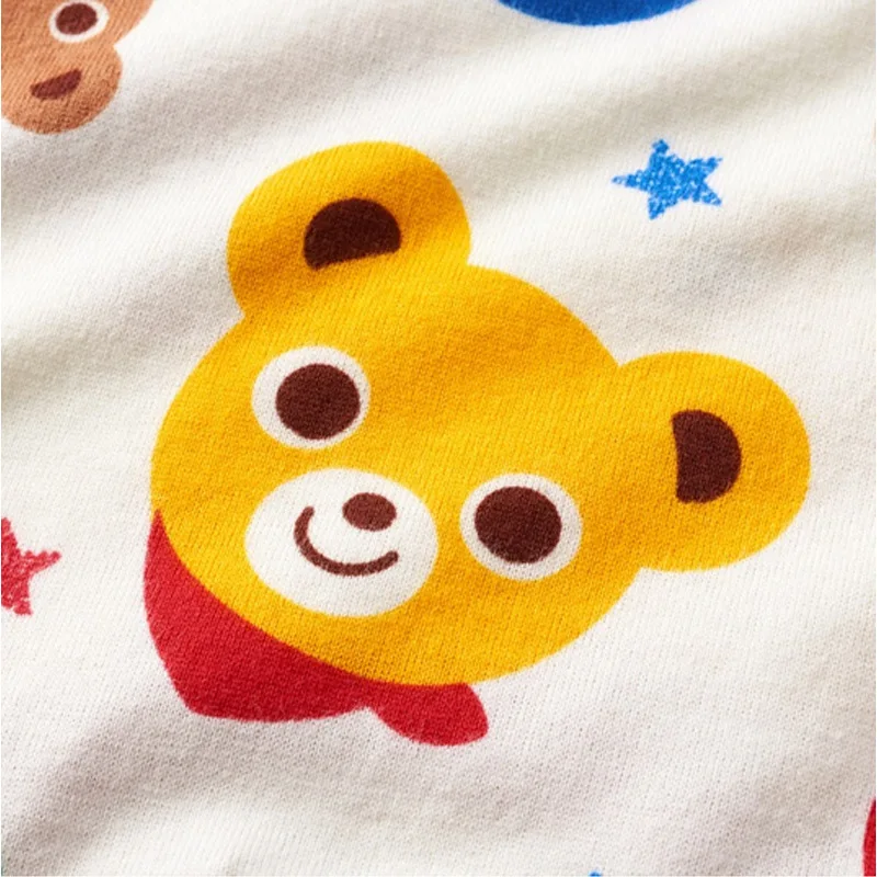 Boys and Girls\' Short-sleeved T-shirt Cartoon Japanese Fashion Brand Star Bear Head Tops Camisetas Kids Clothes Boys Poleras