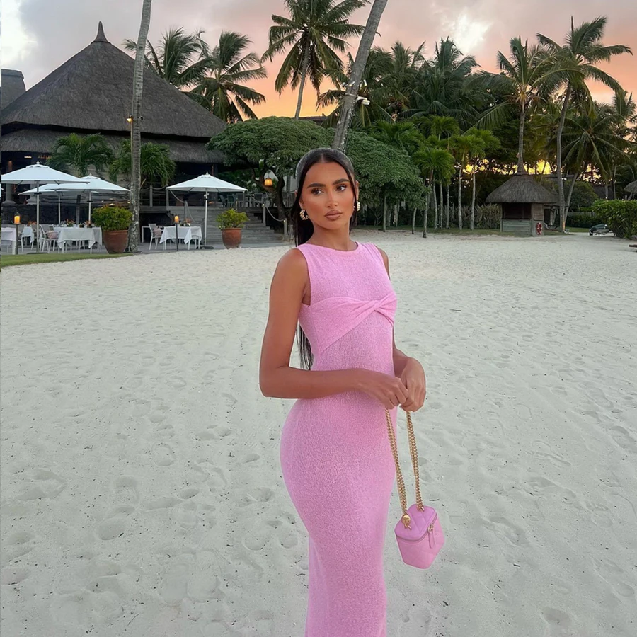 Para Praia – robe longue tricotée ajourée, transparente, Cover-Up pour les maillots de bain, tenues de plage Sexy pour femmes, vêtements de plage, 2025