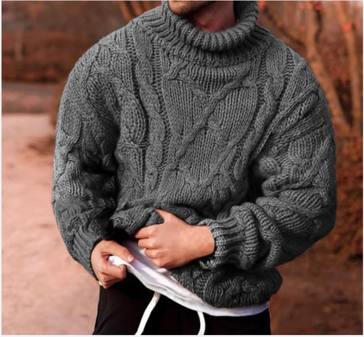 

Men's Cardigan for Autumn and Winter 2025, European and American Fashion, High-neck, Long-sleeved Knitted Sweater Coat S-3XL