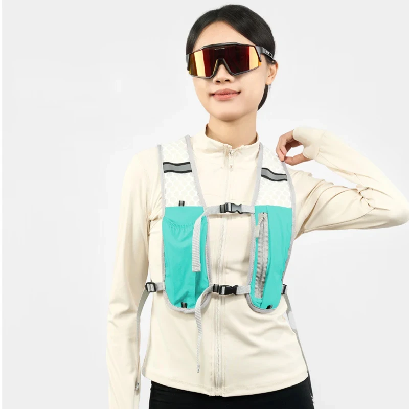 Biking Running Storage Vest Backpack Lightweight Running Vest Reflective Hydration Water Chest Pack Phone Storage Pocket image 2