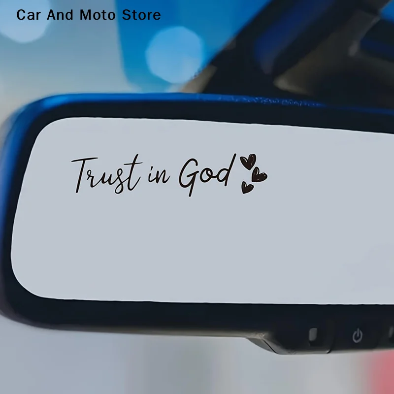 【CMO】Trust In God Christian Car Sticker Faith Bible Verse Heart Rear View Mirror Bumper Vehicle Auto Decor - view 3