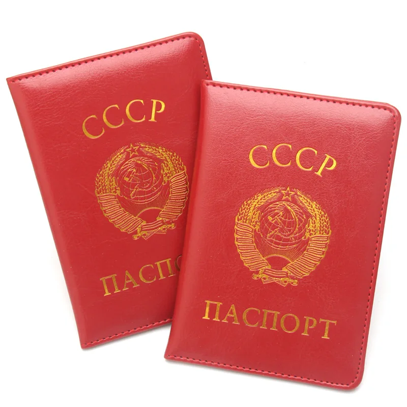 CCCP-Couverture de Passeport de l'Union Soviétique pour Homme et Femme, Juste en Cuir, Porte-Passeport, URSS, Russie, Évaluation de Voyage