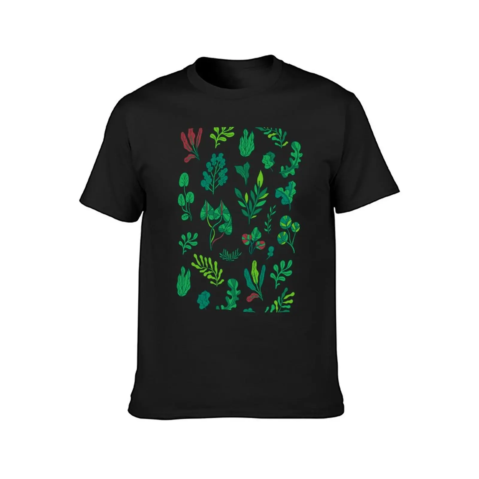 Botanical pattern, summer plants and leaves T-Shirt heavyweights summer top cute tops black t shirts for men