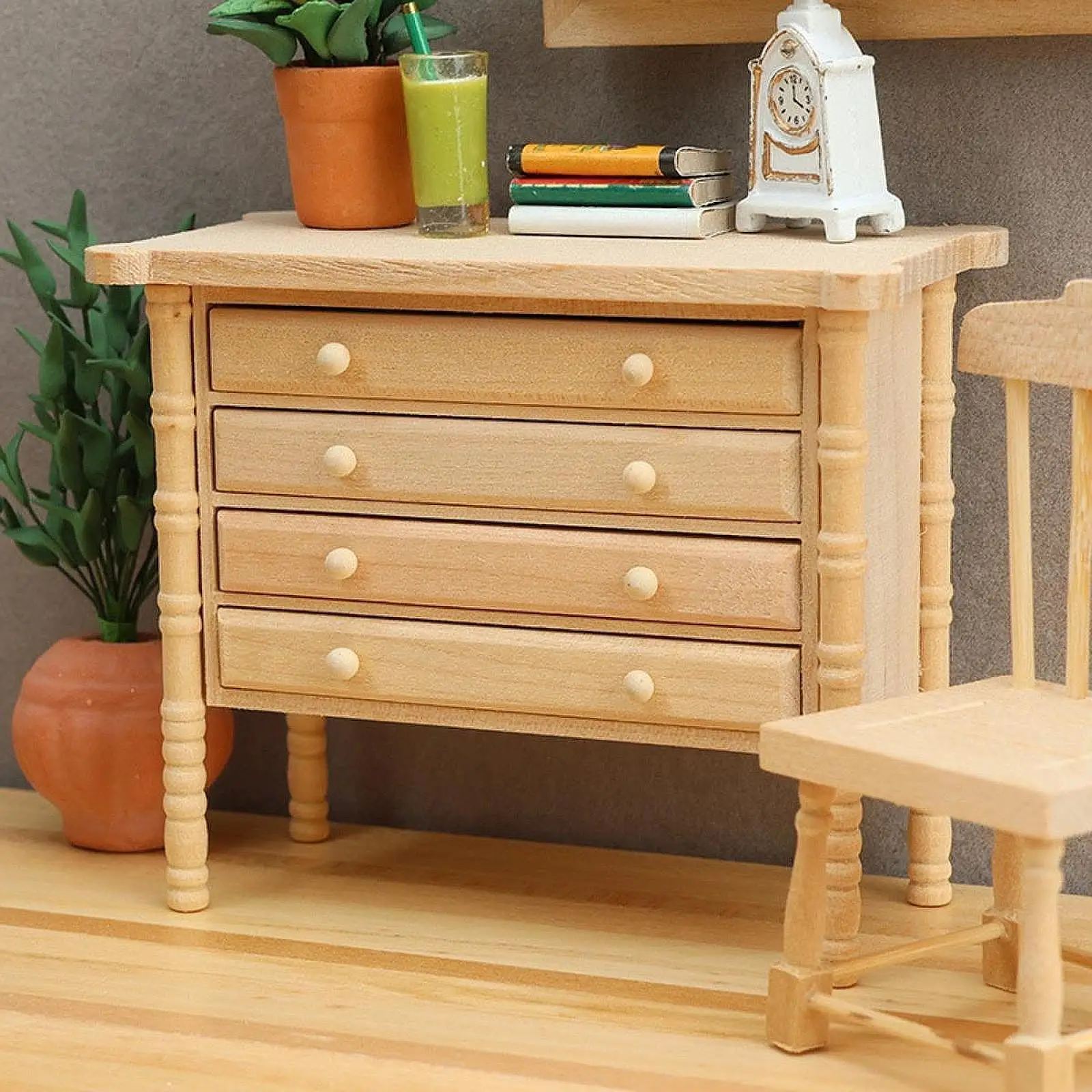 1/12 스케일 인형 집 캐비닛 미니 수공예 서랍 포함 인형 집 가구 미니 하우스 인형 집 액세서리 장식