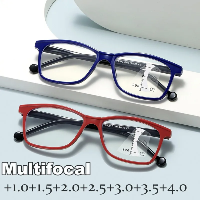 

Trendy Progreesive Multifocal Reading Glasses Unisex Fashion Anti-blue Light Eyewear Men Women Retro Vintage Near Far Eyeglasses