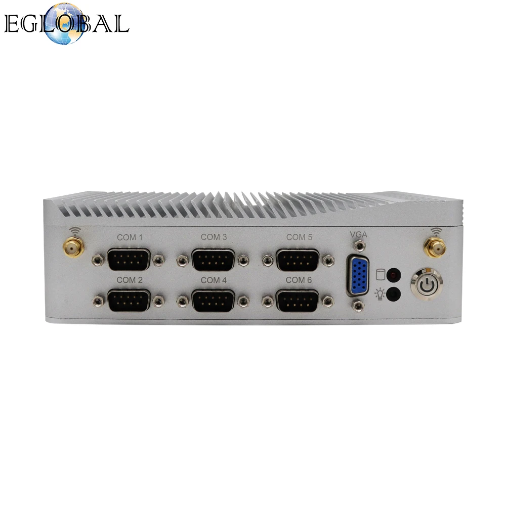 EGLOBAL PC Mini tanpa kipas Intel Celeron J1900 2 * I211 RJ45 LAN 6 * RS232/RS422/RS485 COM Windows10 / linux Mini