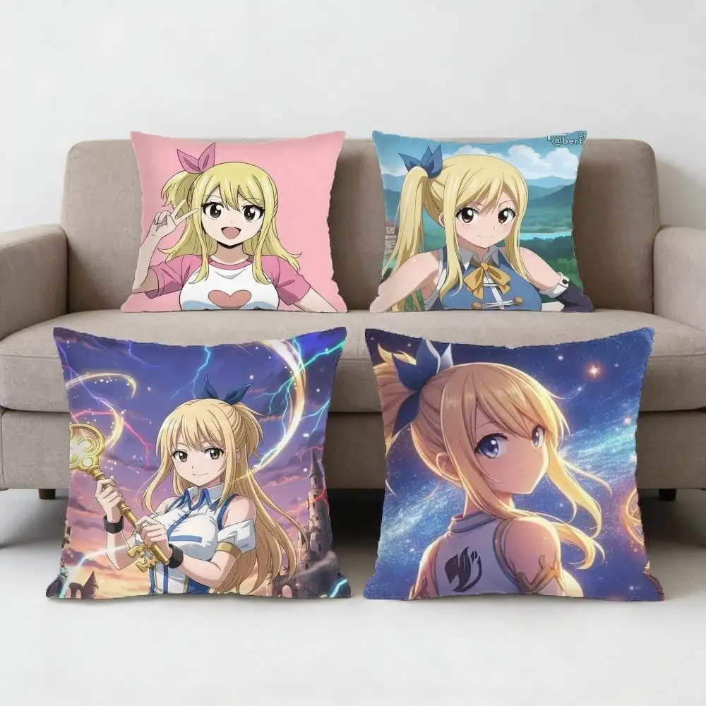 

FAIRY TAIL Lucy Pillow Case Sofa Living Room Bedroom Headboard Backrest Cushion Square Cushion Nap Time