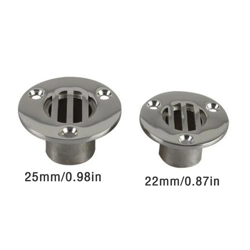 22mm/25mm Boat Accessories Boat Floor Deck Drain Marine Grade Compact For Ship Yacht Deck Drainage 316 Stainless Steel Marine