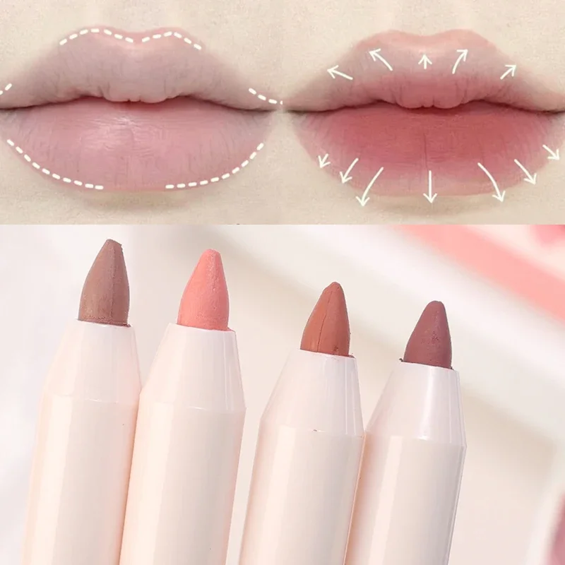 Matte Nude Lip Liner Pen Glad Waterdicht Blijvend Gemakkelijk Te Dragen Lippenstift Potlood Contouren Sexy Rode Lip Tint Lip Make-Up Cosmetisch