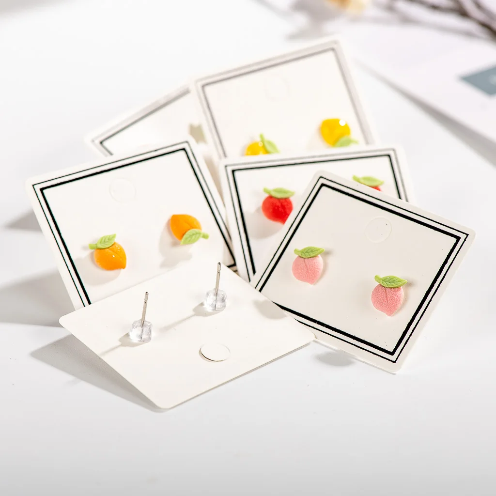 Small And Exquisite Colorful  Fruit Peach Ceramic Earrings Hand Painted  Gothique Accessories Jewellery Aretes De Mujer #XN342