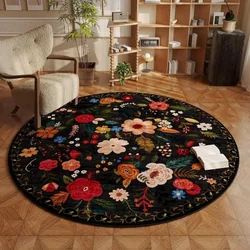 European pastoral style comfortable round carpet Colorful floral bohemian farmhouse decorative Rugs Bathroom anti-slip door mat