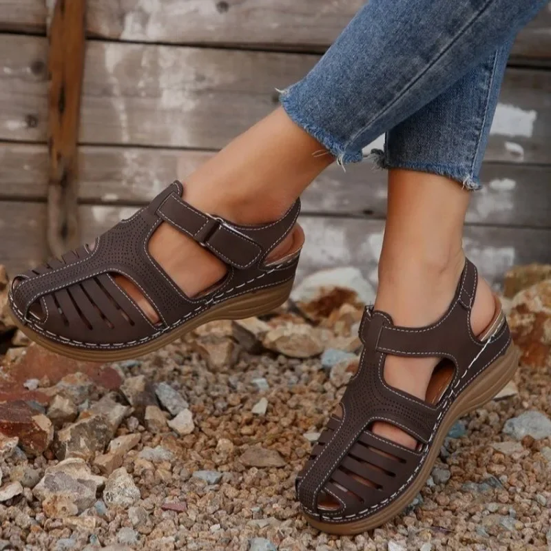 Sandalias ortopédicas De primera calidad para Mujer, zapatos planos con suela suave, vulcanizados, para playa y juanete, novedad