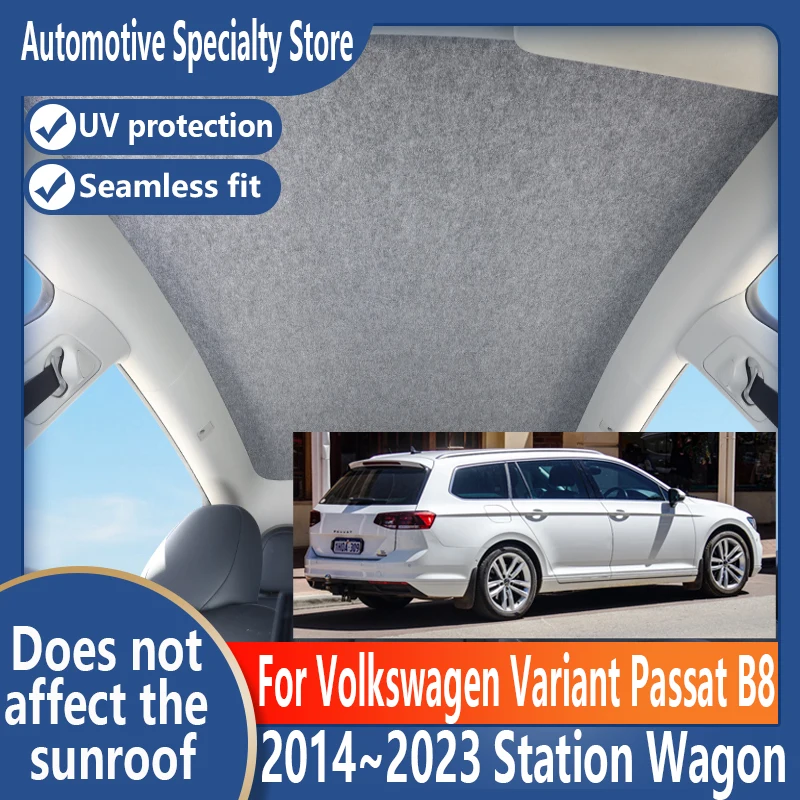 

For Volkswagen Variant 2014~2023 Panoramic Sunroof Insulation Roof Visor Electrostatic Adsorption Suede Fabric Sun Protection
