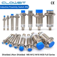 Cloweit-interruptor de proximidad inductivo, serie M8 M12 M18 M30, conector de Sensor de tres cables de Metal de inducción de aviación