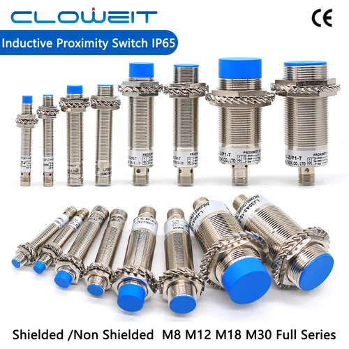 Cloweit-interruptor de proximidad inductivo, serie M8 M12 M18 M30, conector de Sensor de tres cables de Metal de inducción de aviación