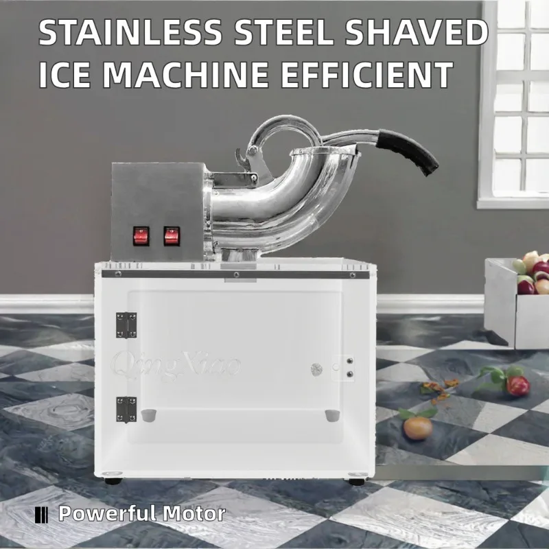 Stainless Steel Electric Ice Shaver Mini Kitchen Ice Crusher Special For Seafood Commercial Street Stall Ice Breaking Machine